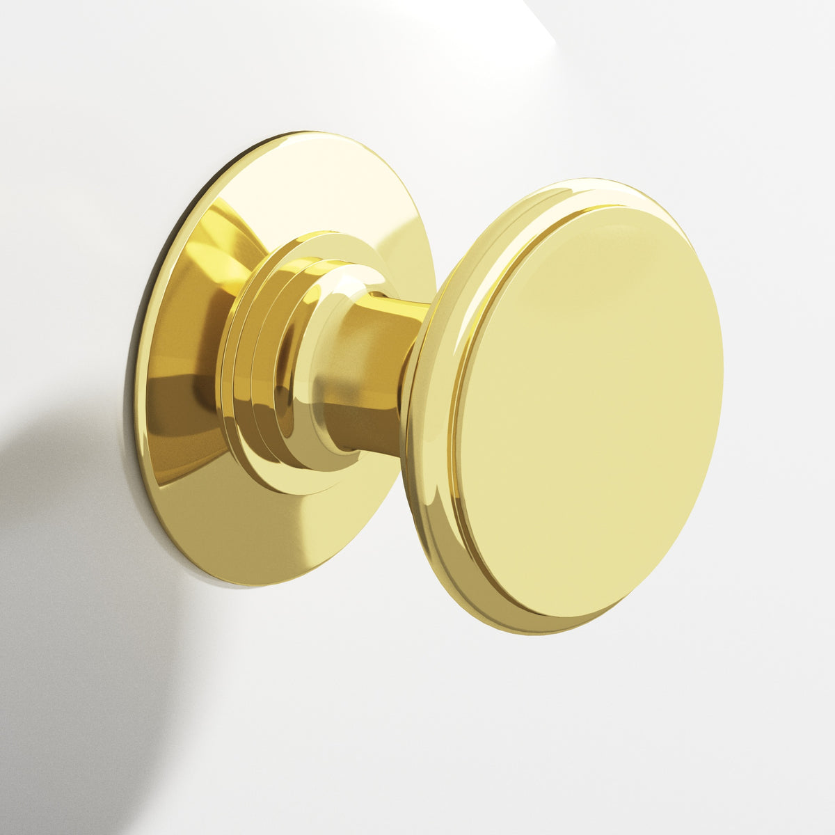 Colonial Bronze 1384BB Round Back-to-Back Shower Door Knob Kit with Rose, 1-1/4 in Diameter - Polished Brass