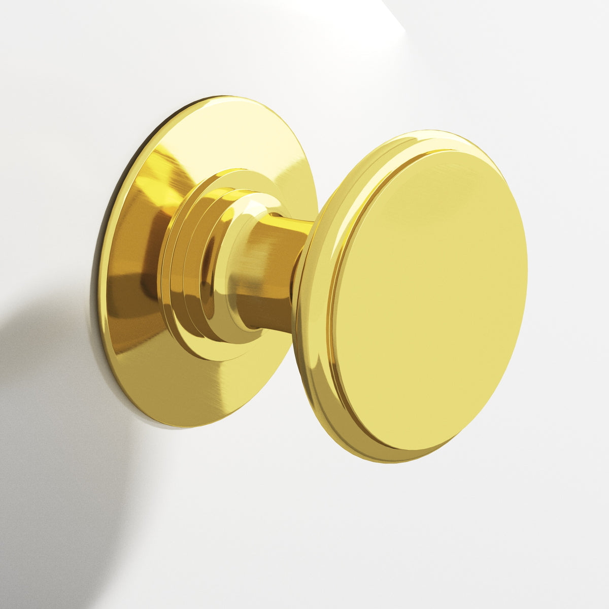 Colonial Bronze 1384 Round Knob with Rose, 1-1/4 in Diameter - French Gold