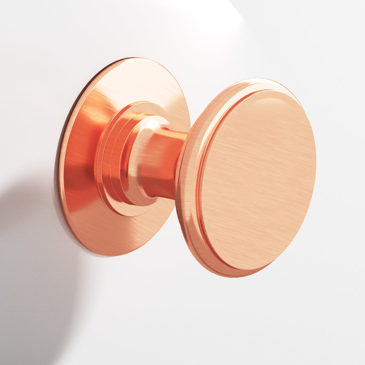 Colonial Bronze 1384BB Round Back-to-Back Shower Door Knob Kit with Rose, 1-1/4 in Diameter - Satin Copper