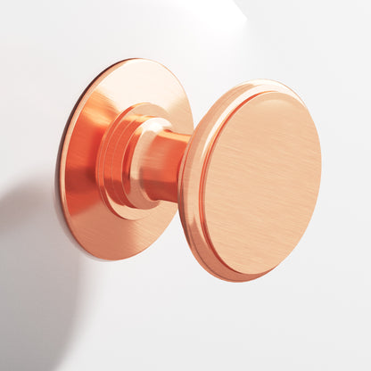 Colonial Bronze 1384BB Round Back-to-Back Shower Door Knob Kit with Rose, 1-1/4 in Diameter - Satin Copper