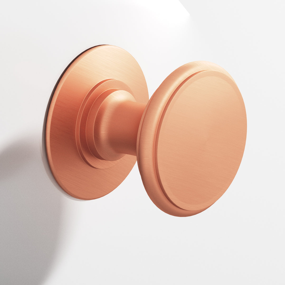 Colonial Bronze 1384 Round Knob with Rose, 1-1/4 in Diameter - Matte Satin Copper
