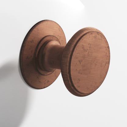 Colonial Bronze 1384BB Round Back-to-Back Shower Door Knob Kit with Rose, 1-1/4 in Diameter - Distressed Antique Copper