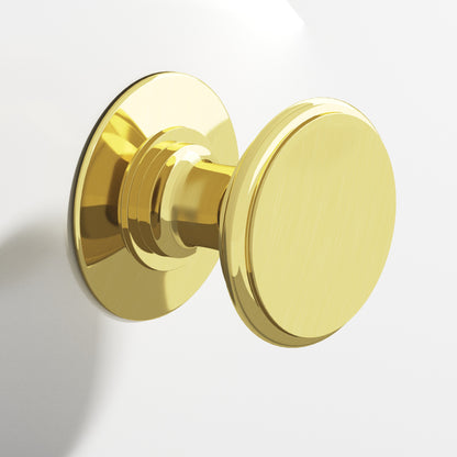 Colonial Bronze 1384BB Round Back-to-Back Shower Door Knob Kit with Rose, 1-1/4 in Diameter - Unlacquered Polished Brass
