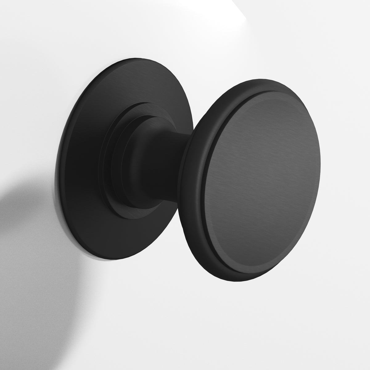 Colonial Bronze 1384 Round Knob with Rose, 1-1/4 in Diameter - Matte Satin Black
