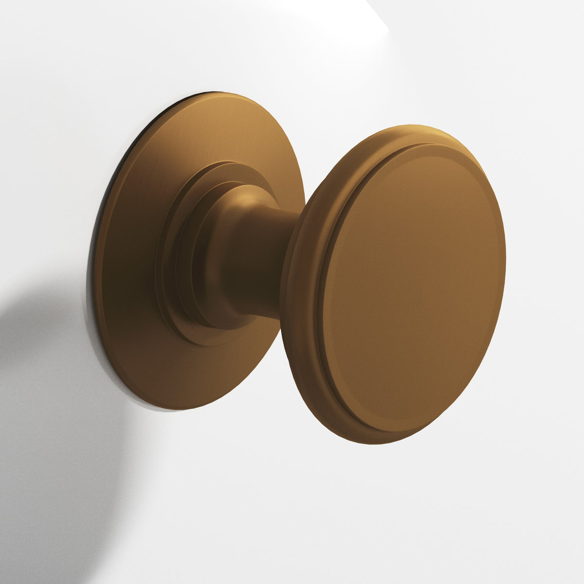 Colonial Bronze 1384 Round Knob with Rose, 1-1/4 in Diameter - Matte Light Statuary Bronze
