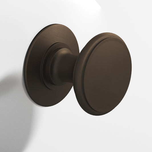 Colonial Bronze 1384 Round Knob with Rose, 1-1/4 in Diameter