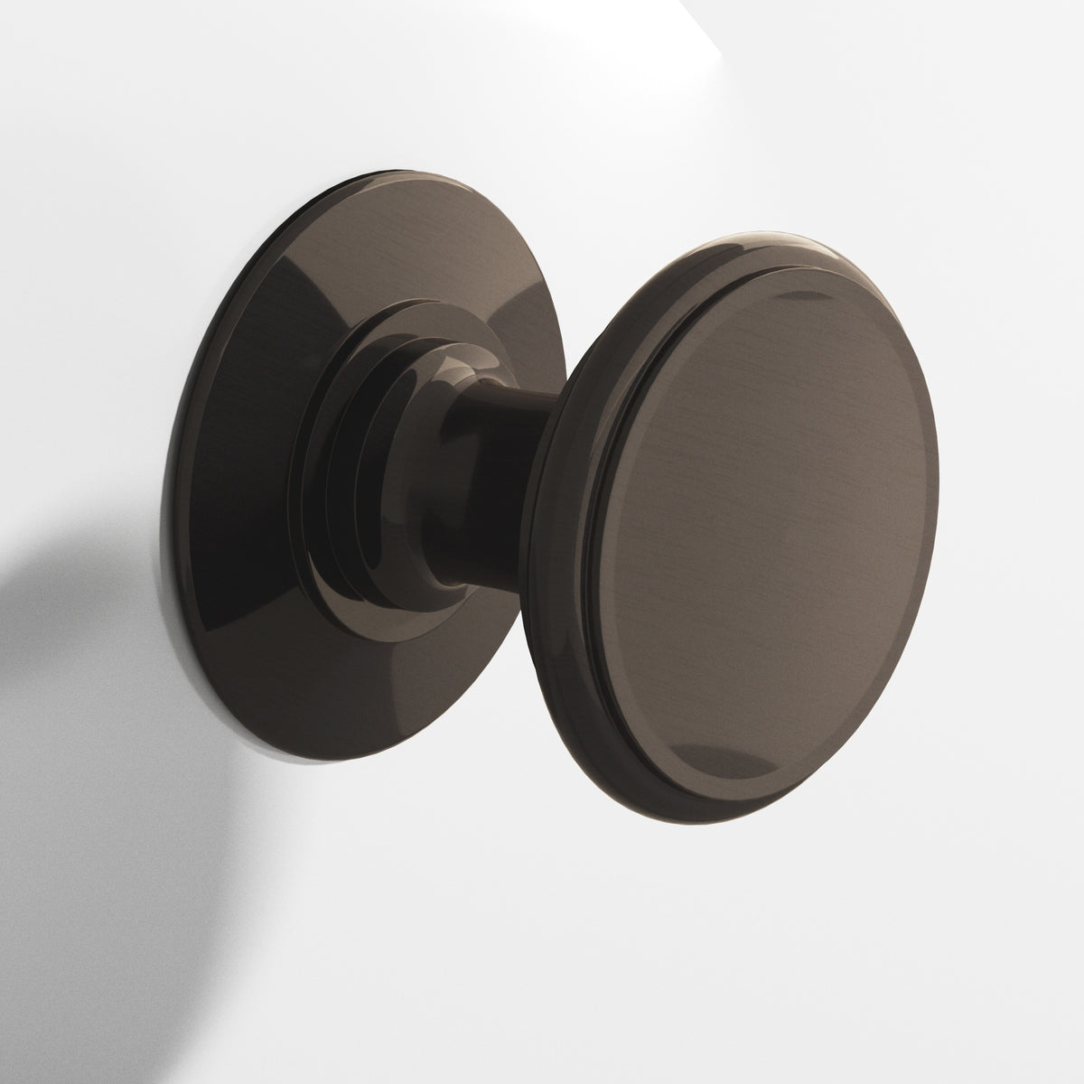 Colonial Bronze 1384 Round Knob with Rose, 1-1/4 in Diameter - Dark Statuary Bronze