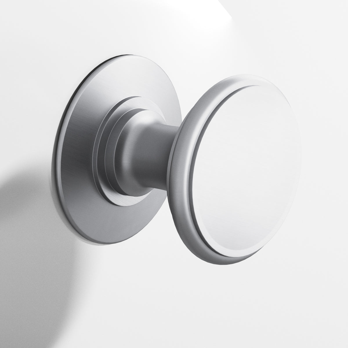 Colonial Bronze 1384 Round Knob with Rose, 1-1/4 in Diameter - Matte Satin Chrome
