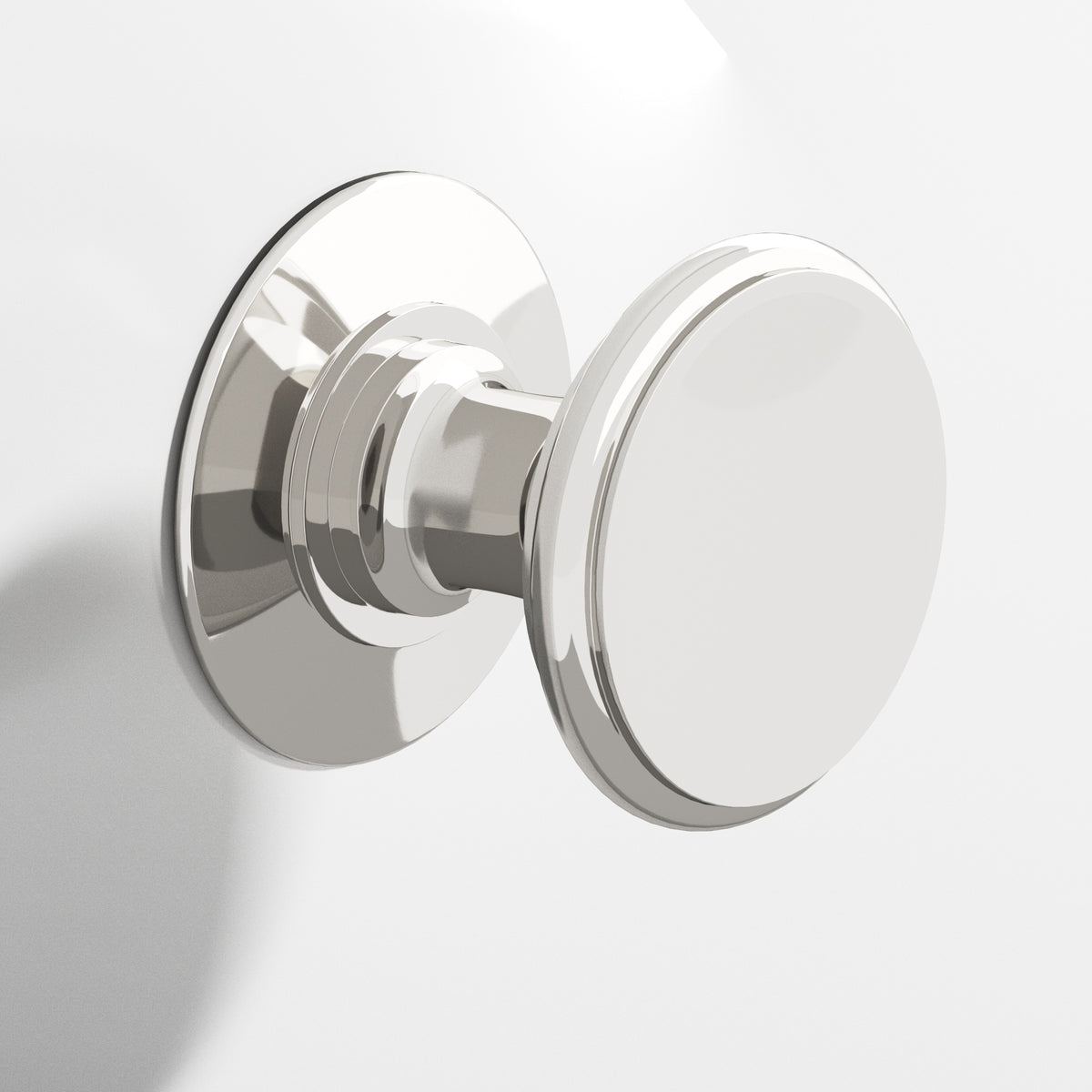 Colonial Bronze 1384 Round Knob with Rose, 1-1/4 in Diameter - Polished Nickel