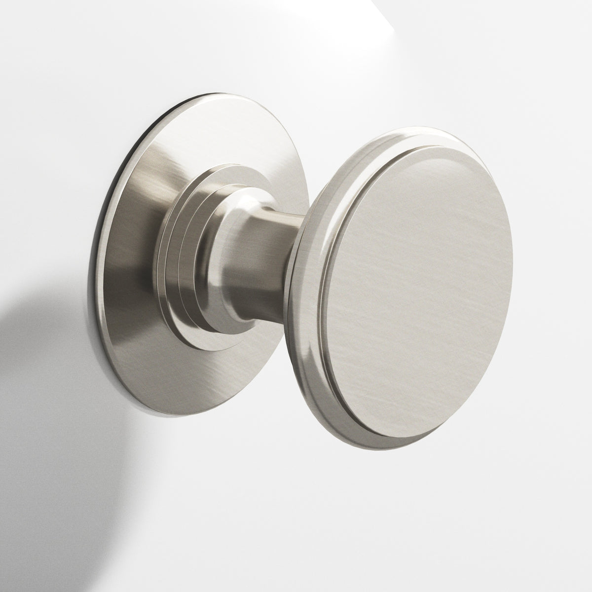 Colonial Bronze 1384 Round Knob with Rose, 1-1/4 in Diameter - Satin Nickel