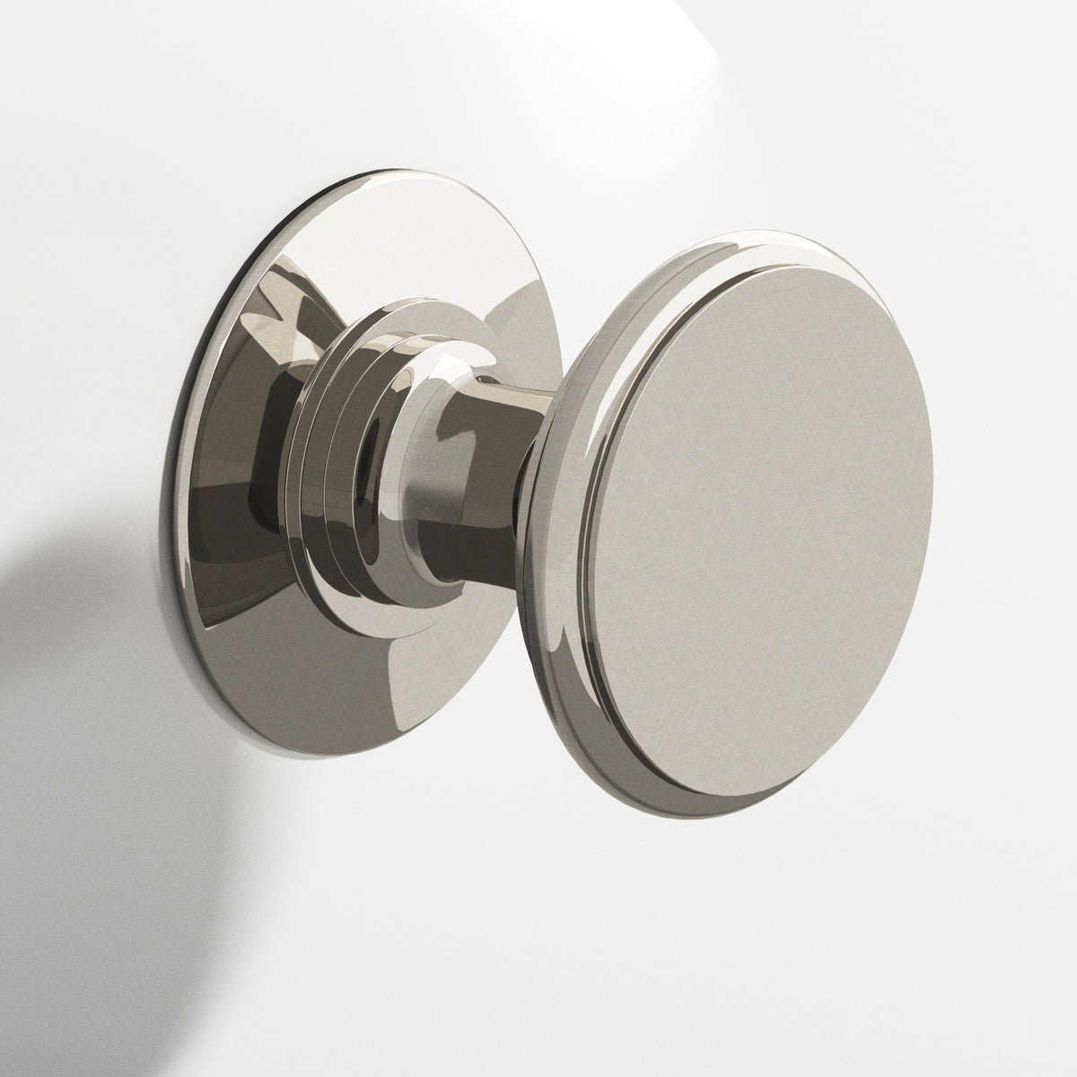 Colonial Bronze 1384BB Round Back-to-Back Shower Door Knob Kit with Rose, 1-1/4 in Diameter - Nickel Stainless