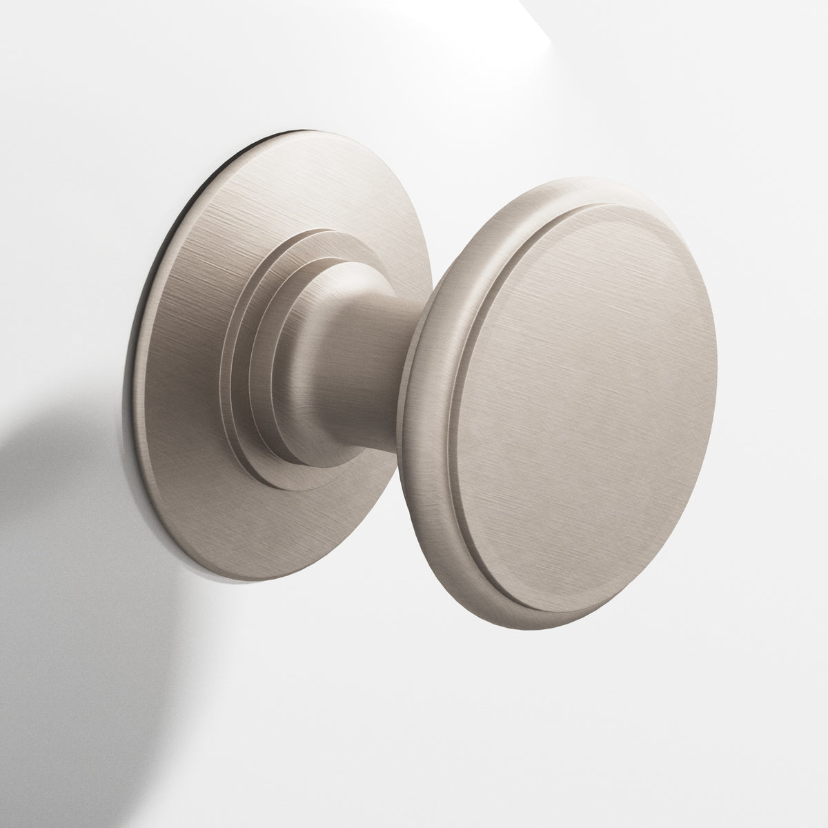 Colonial Bronze 1384 Round Knob with Rose, 1-1/4 in Diameter - Matte Satin Nickel