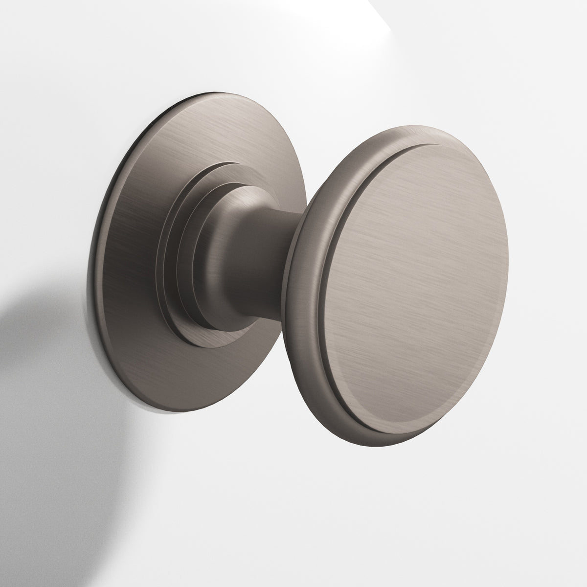 Colonial Bronze 1384BB Round Back-to-Back Shower Door Knob Kit with Rose, 1-1/4 in Diameter - Pewter