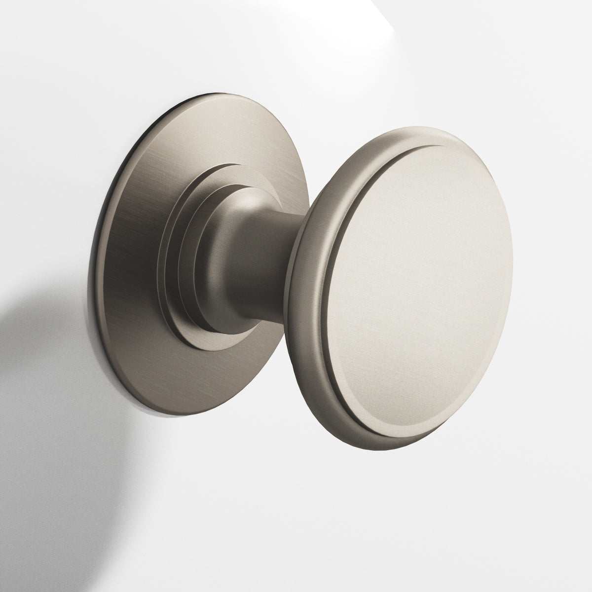 Colonial Bronze 1384BB Round Back-to-Back Shower Door Knob Kit with Rose, 1-1/4 in Diameter - Matte Pewter