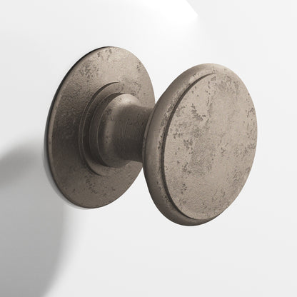 Colonial Bronze 1384BB Round Back-to-Back Shower Door Knob Kit with Rose, 1-1/4 in Diameter - Distressed Pewter