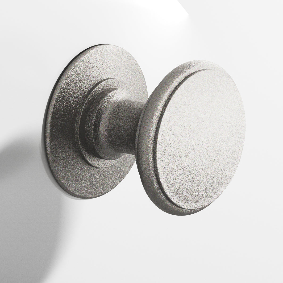 Colonial Bronze 1384 Round Knob with Rose, 1-1/4 in Diameter - Frost Nickel™