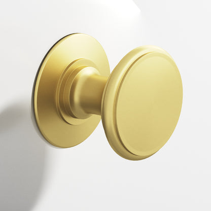 Colonial Bronze 1384BB Round Back-to-Back Shower Door Knob Kit with Rose, 1-1/4 in Diameter - Matte Satin Brass