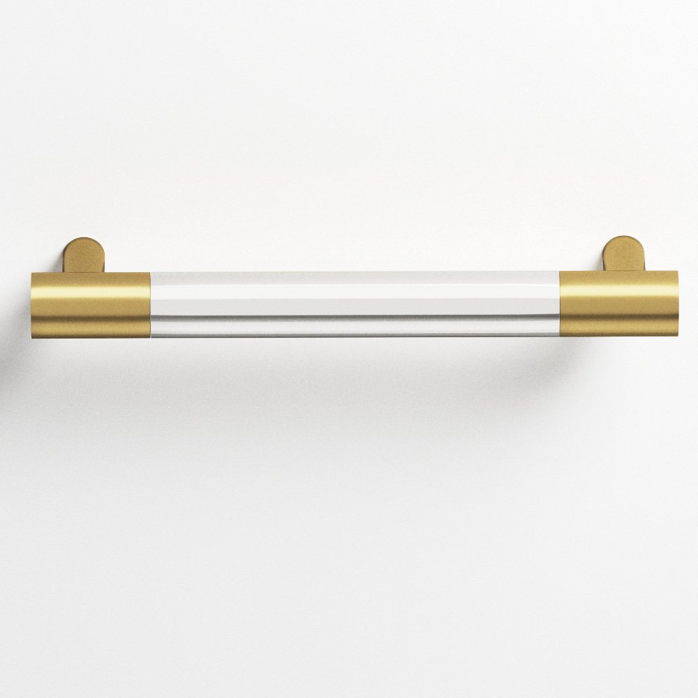 Colonial Bronze 1446 Round Pull with Straight Posts, 3/4 in Diameter - Satin Brass / Polished Nickel