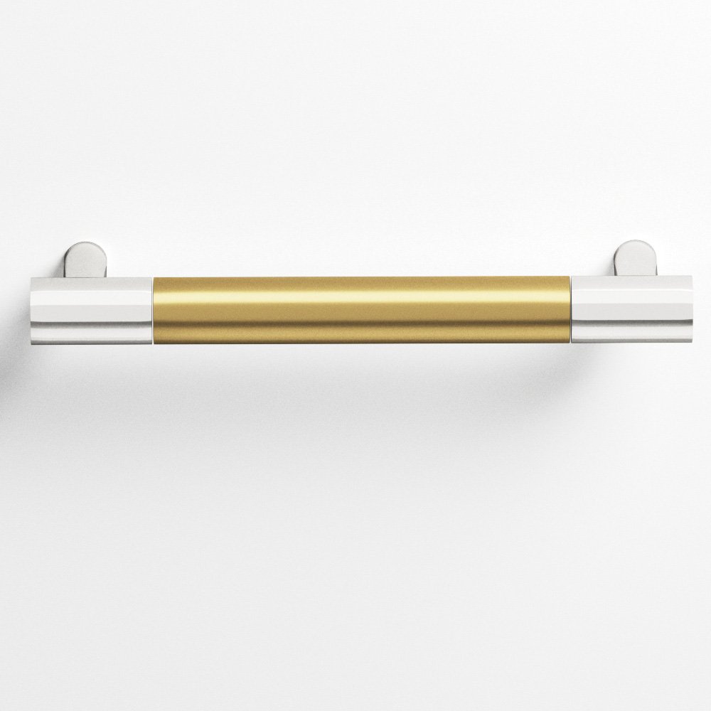 Colonial Bronze 1447 Round Pull with Straight Posts, 5/8 in Diameter - Polished Nickel / Satin Brass