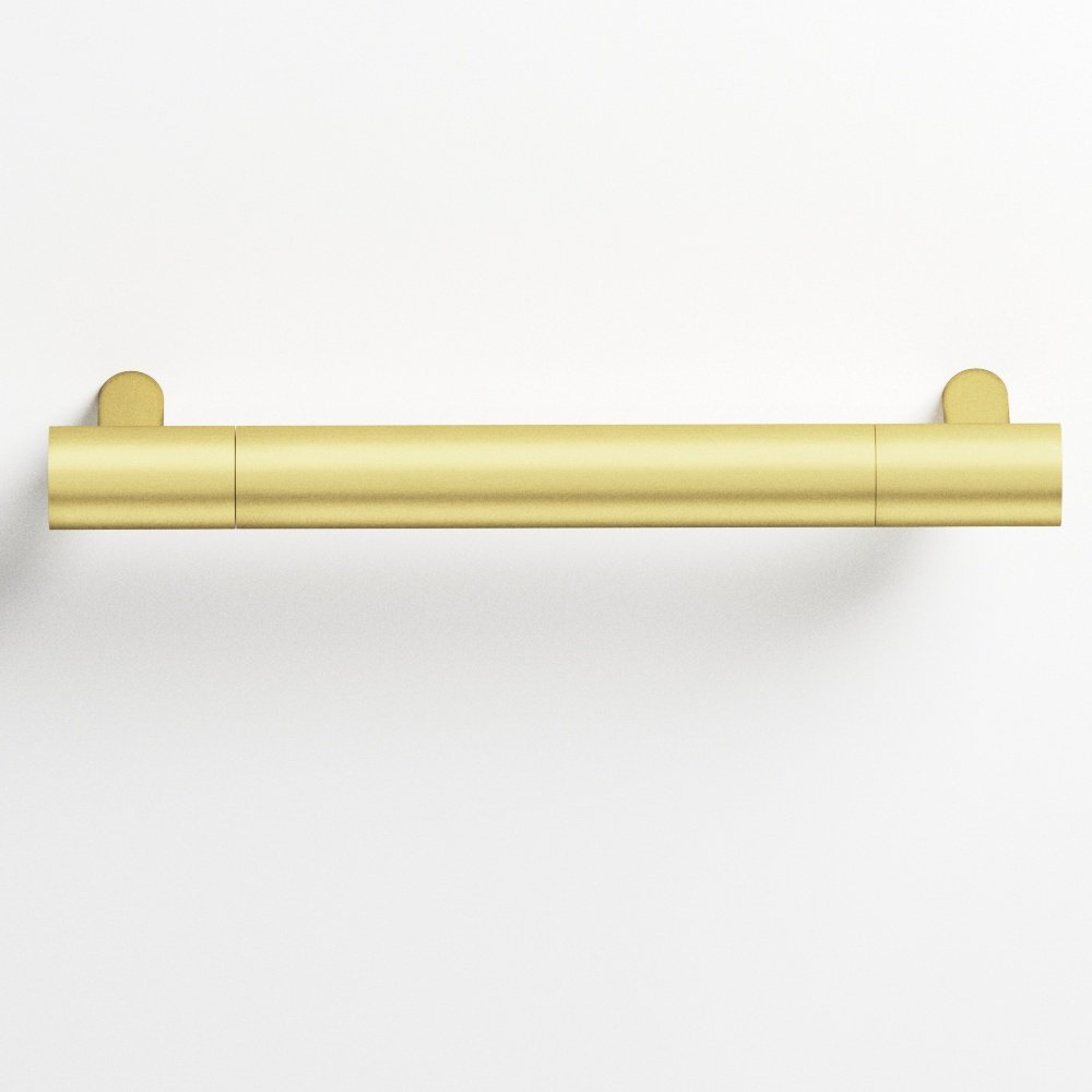 Colonial Bronze 1442 Round Pull with Straight Posts, 1 in Diameter - Matte Satin Brass
