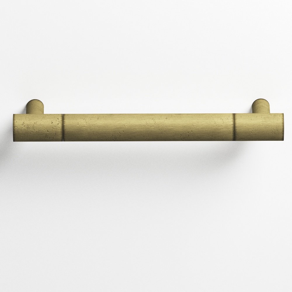 Colonial Bronze 1446 Round Pull with Straight Posts, 3/4 in Diameter - Distressed Antique Brass