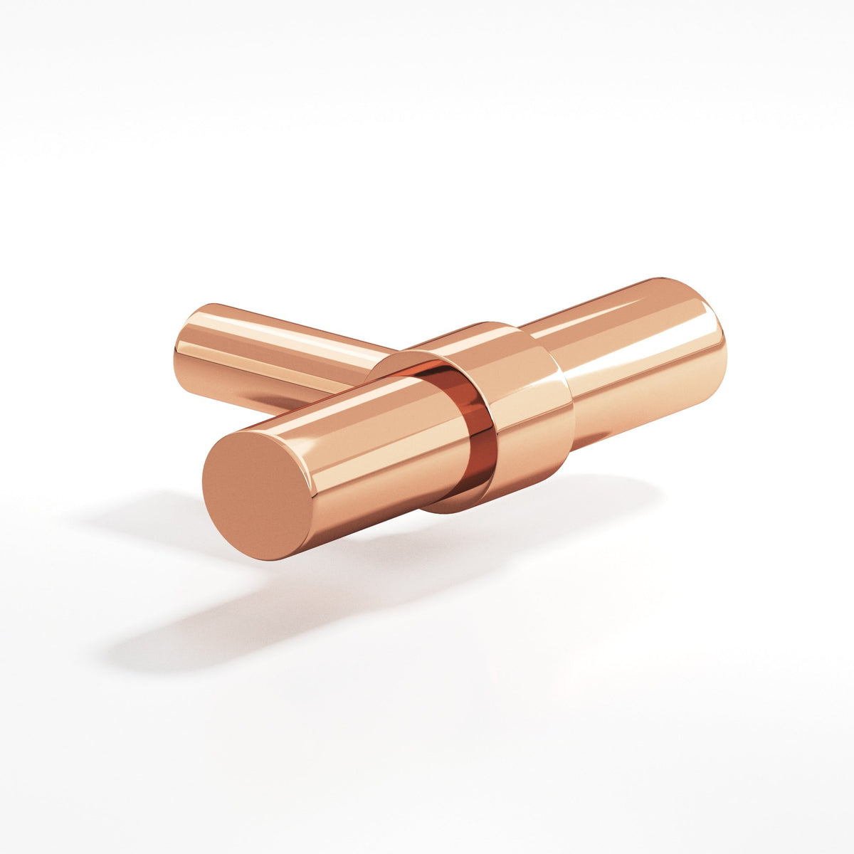 Colonial Bronze 1501 Collared T-Knob with Straight Post, 2 in - Polished Copper