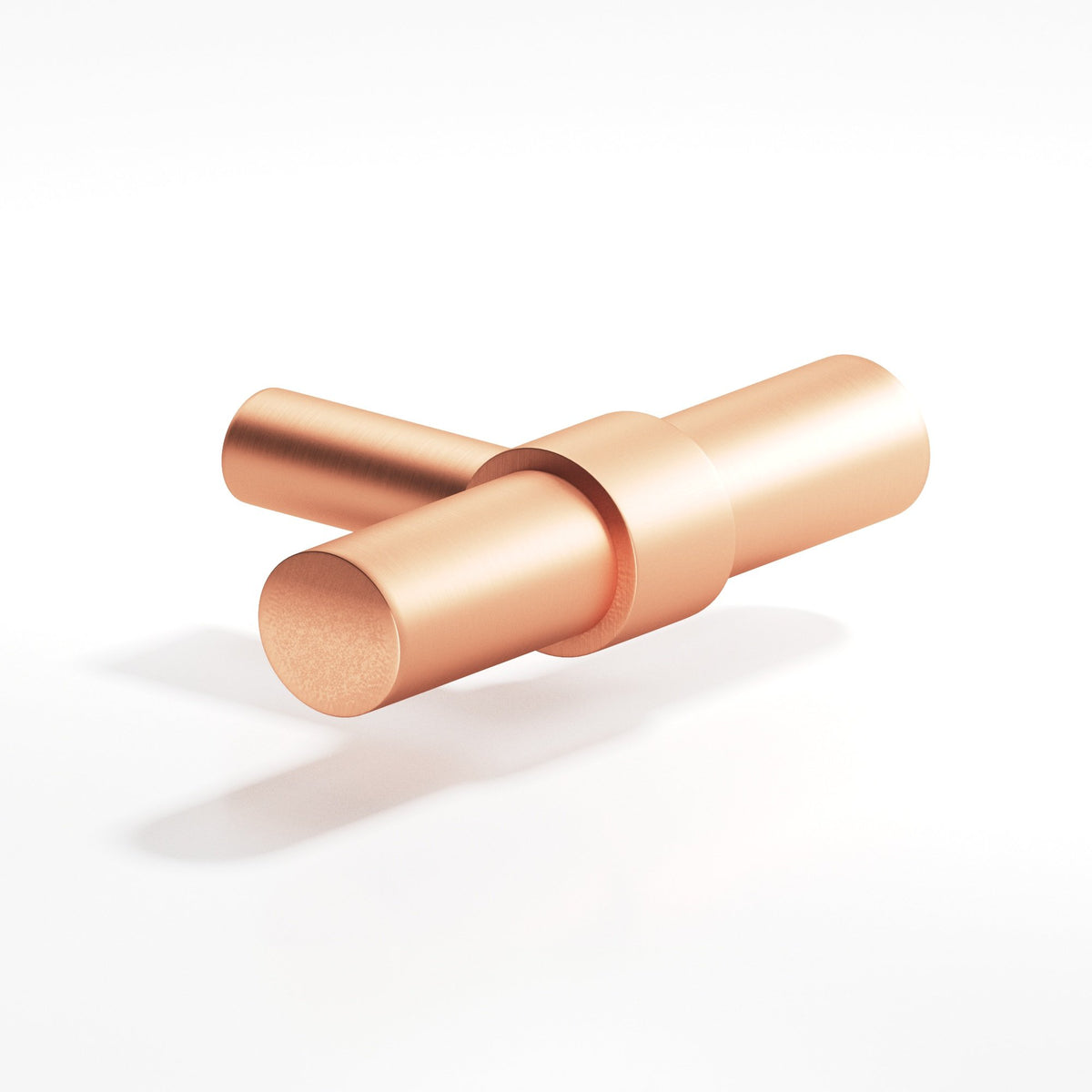 Colonial Bronze 1501 Collared T-Knob with Straight Post, 2 in - Matte Satin Copper