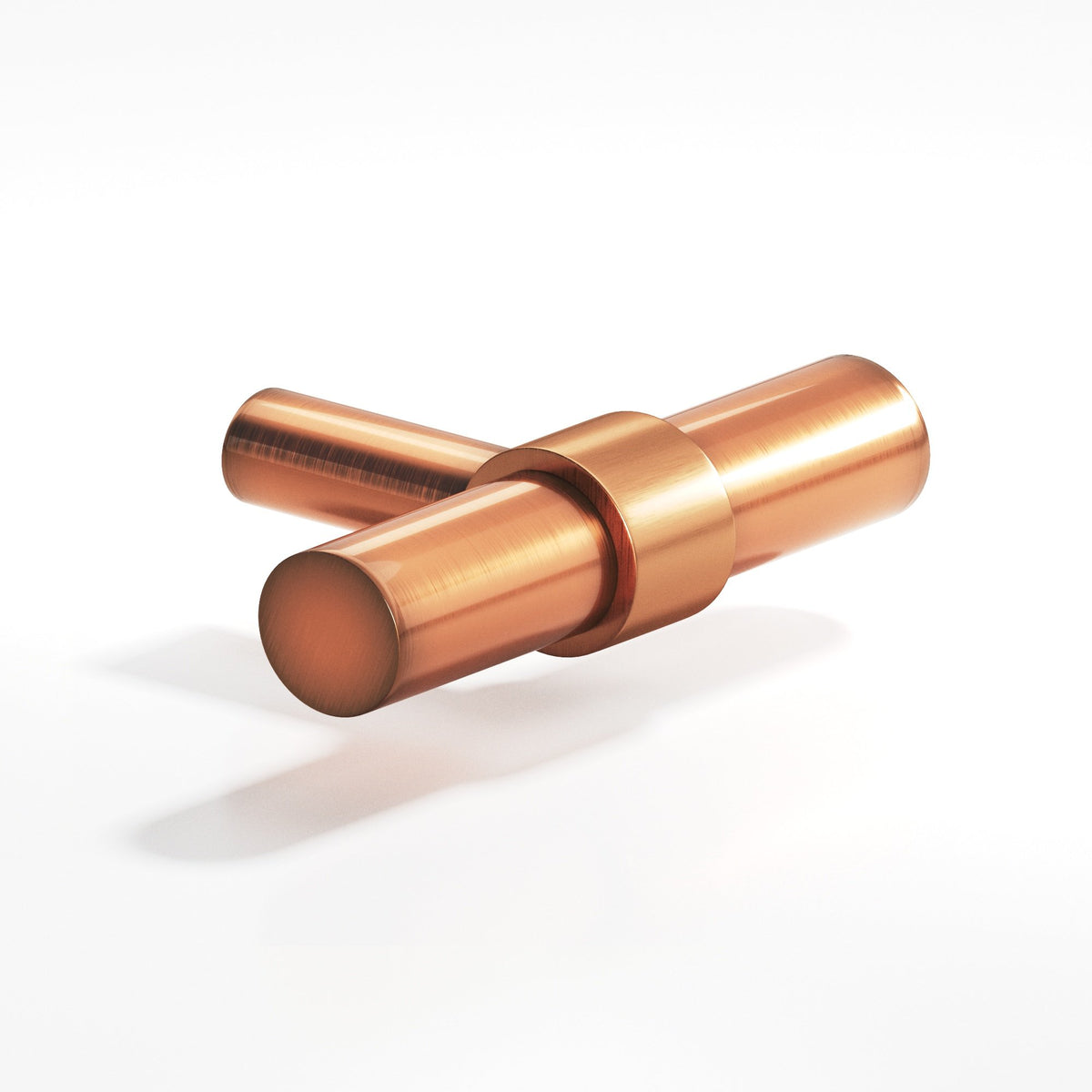 Colonial Bronze 1501 Collared T-Knob with Straight Post, 2 in - Antique Copper