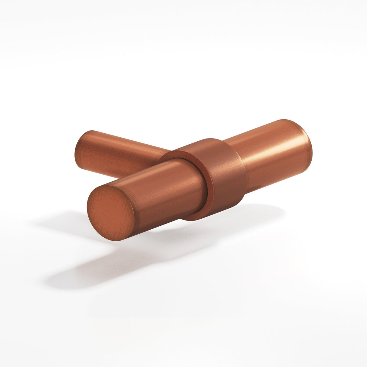 Colonial Bronze 1501 Collared T-Knob with Straight Post, 2 in - Matte Antique Copper