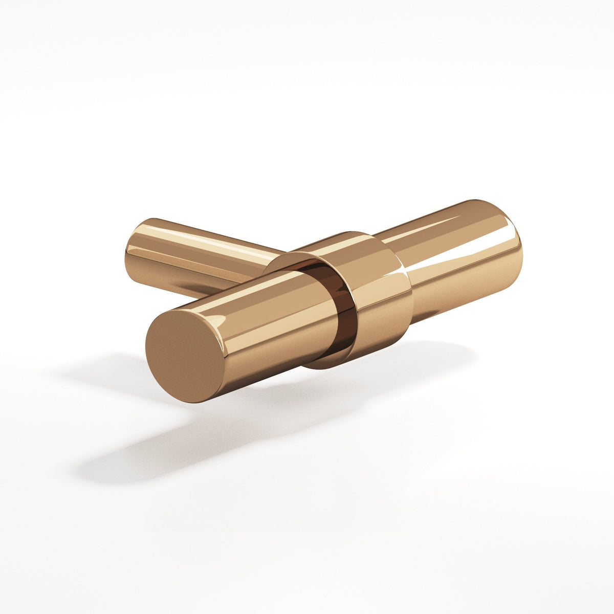Colonial Bronze 1501 Collared T-Knob with Straight Post, 2 in - Polished Bronze