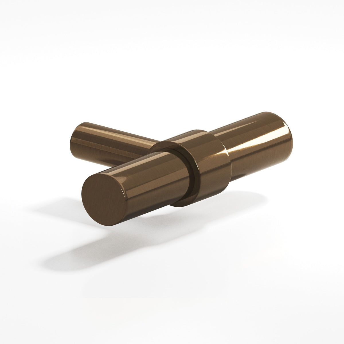 Colonial Bronze 1501 Collared T-Knob with Straight Post, 2 in - Light Statuary Bronze