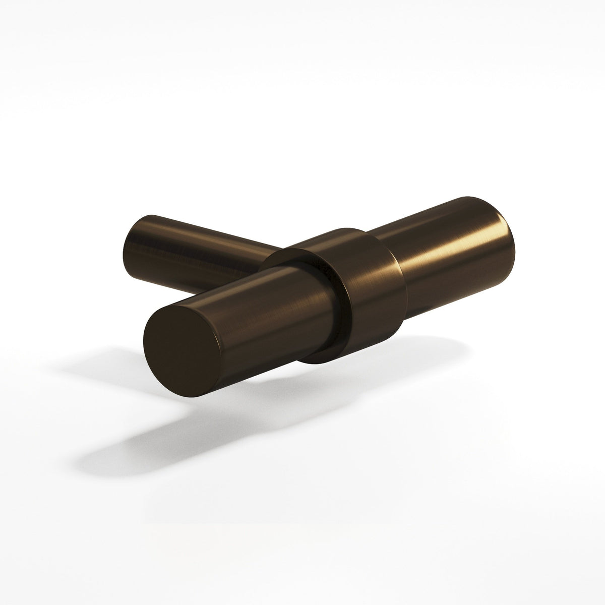 Colonial Bronze 1501 Collared T-Knob with Straight Post, 2 in - Oil Rubbed Bronze