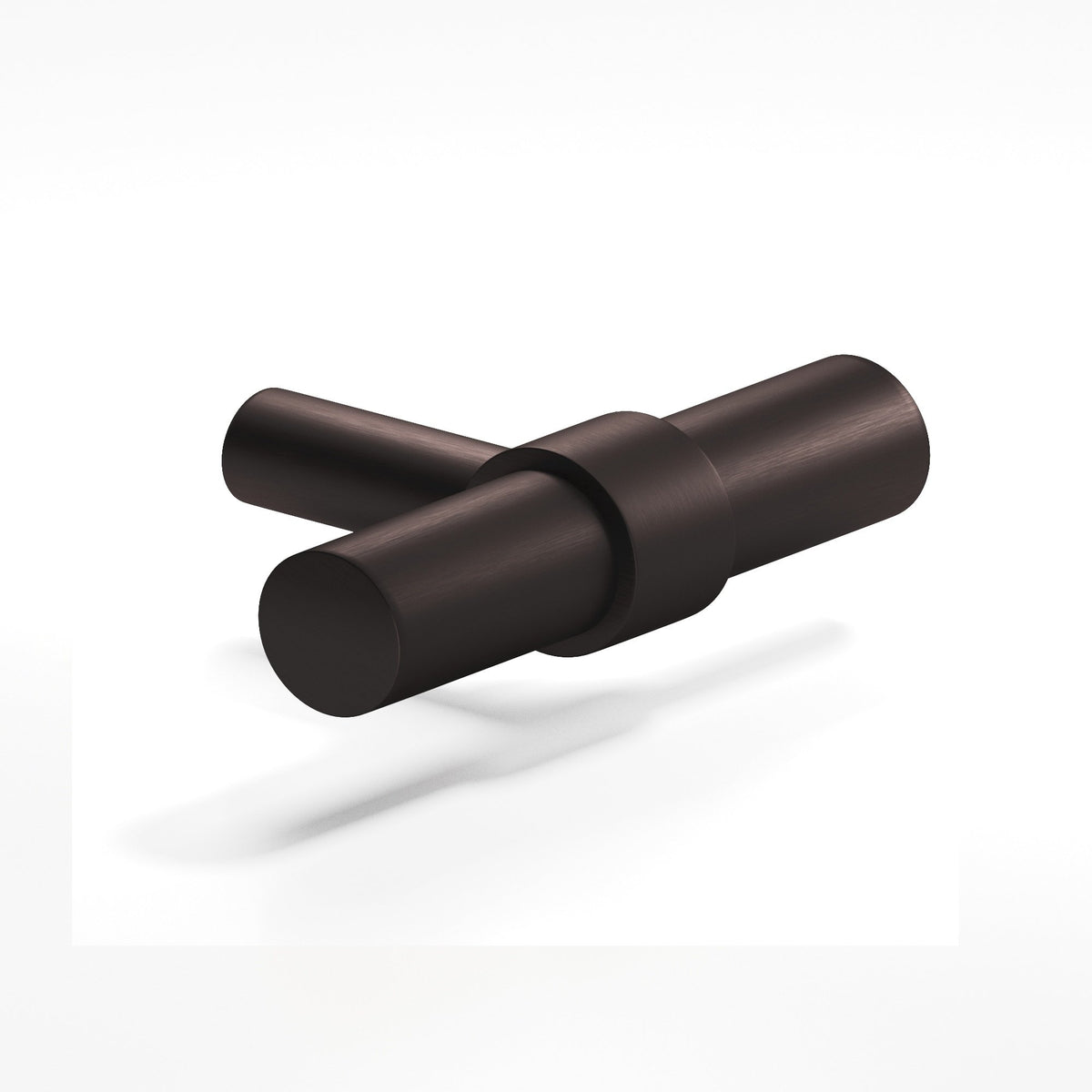 Colonial Bronze 1501 Collared T-Knob with Straight Post, 2 in - Matte Dark Statuary Bronze