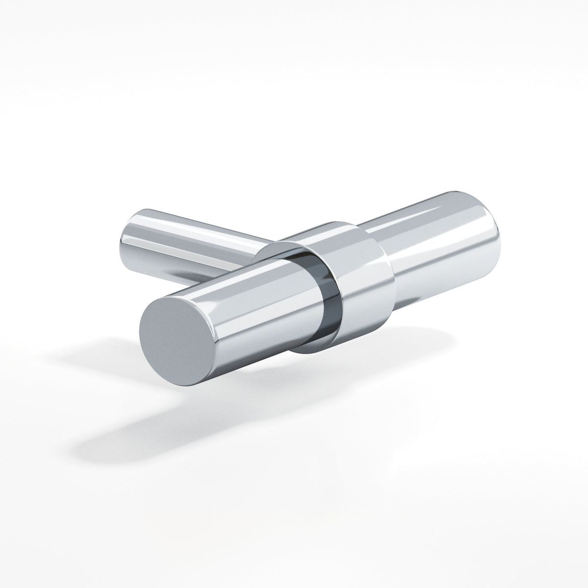 Colonial Bronze 1501 Collared T-Knob with Straight Post, 2 in - Polished Chrome