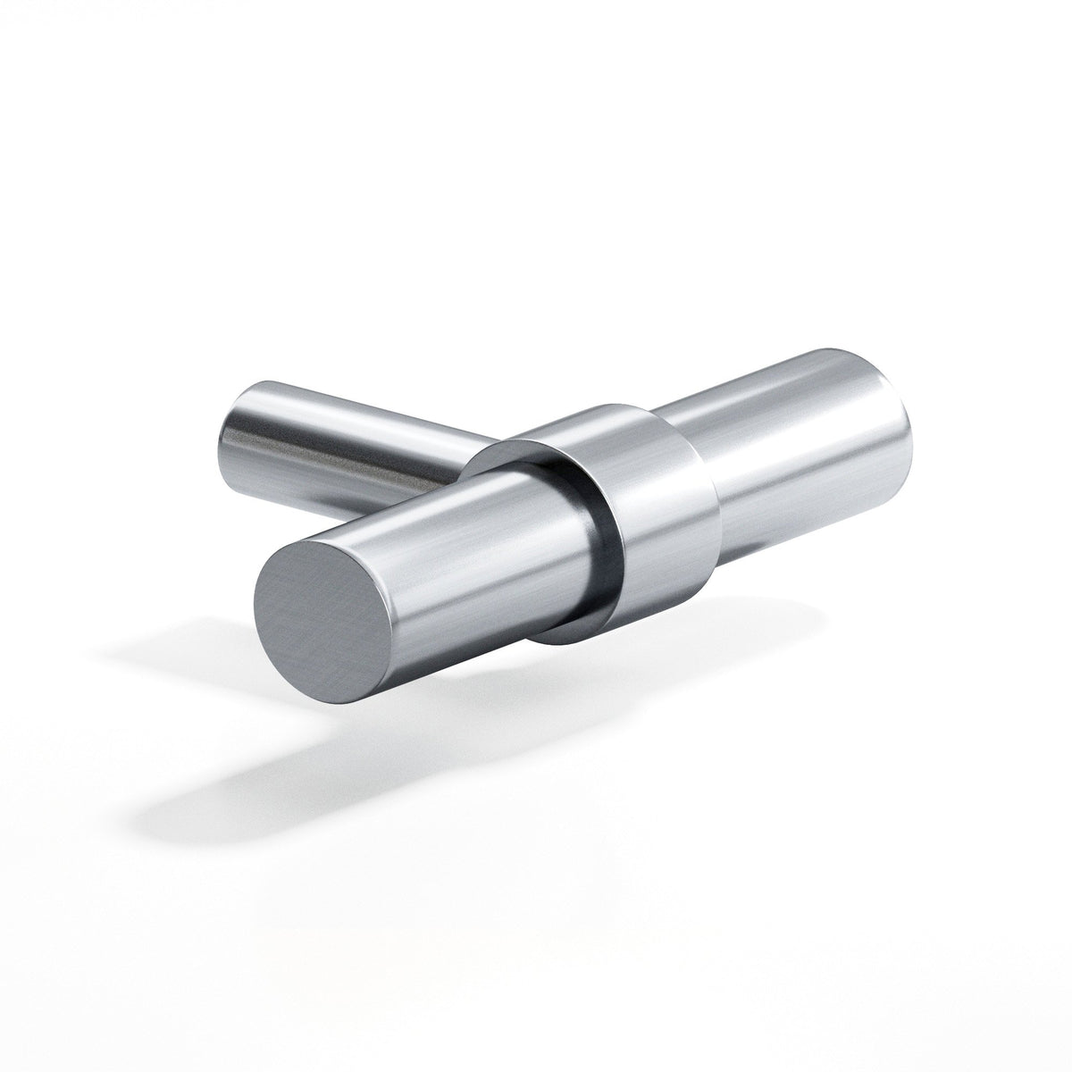 Colonial Bronze 1501 Collared T-Knob with Straight Post, 2 in - Satin Chrome