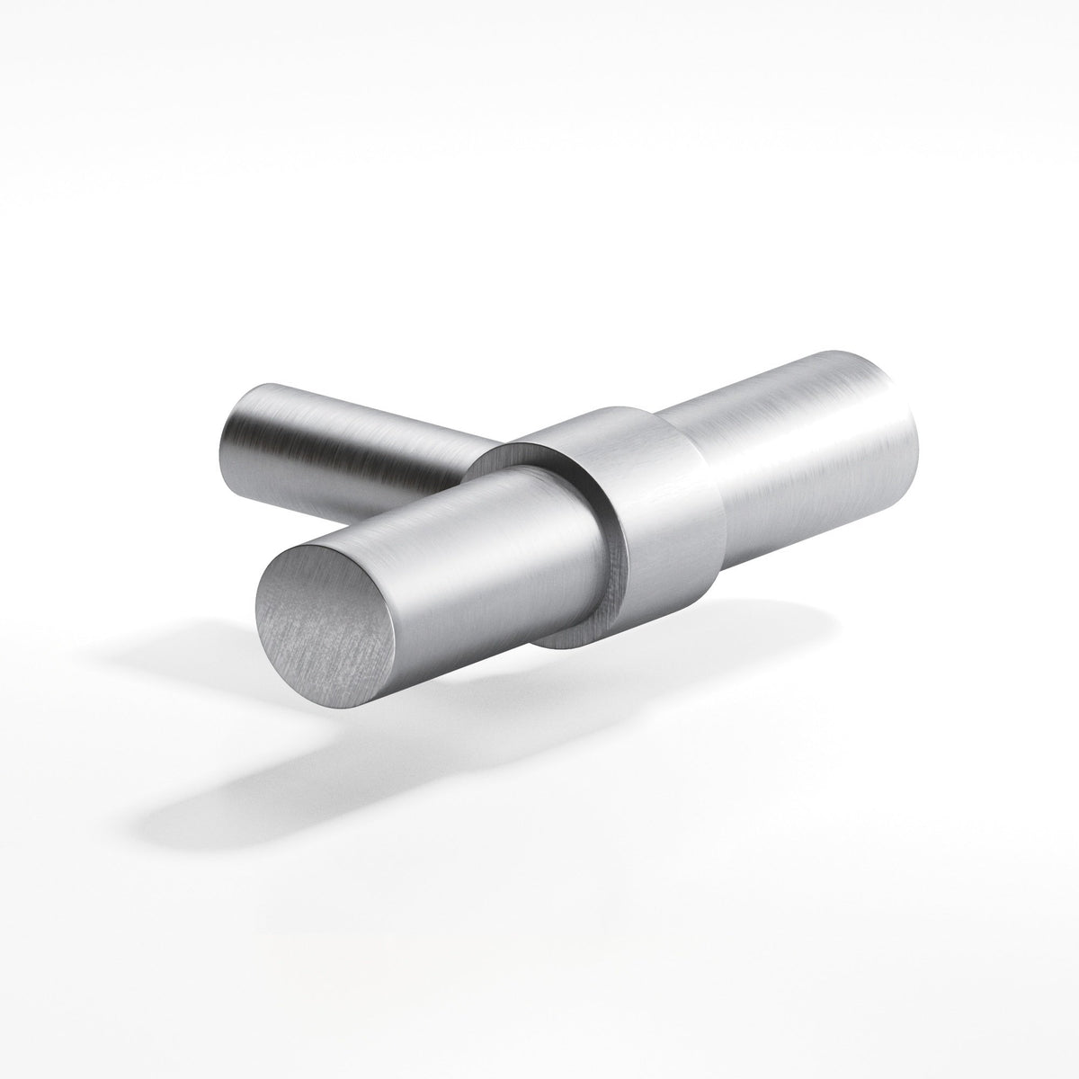 Colonial Bronze 1501 Collared T-Knob with Straight Post, 2 in - Matte Satin Chrome
