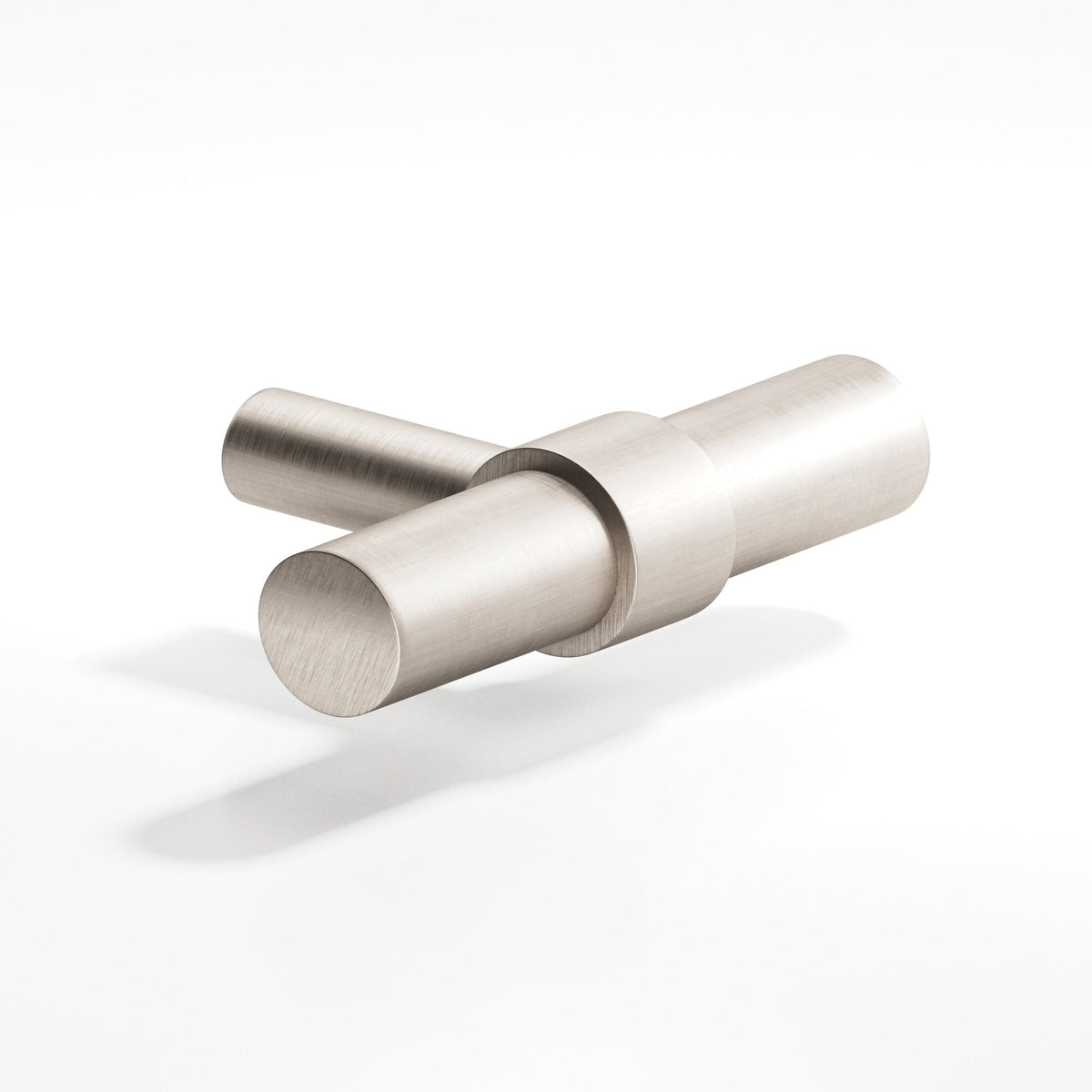 Colonial Bronze 1501 Collared T-Knob with Straight Post, 2 in - Matte Satin Nickel