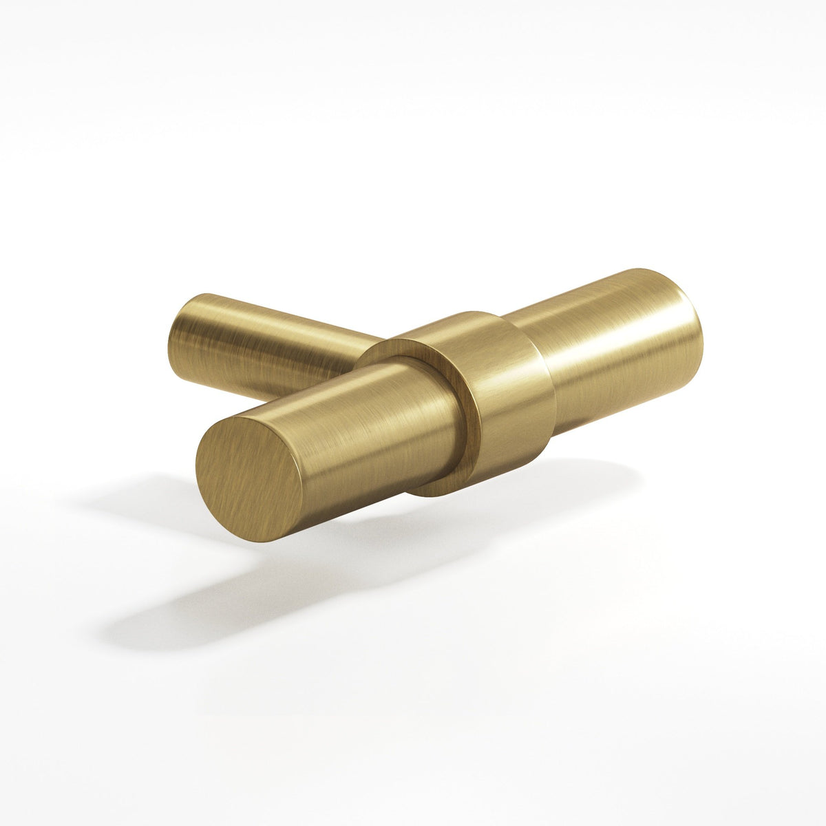 Colonial Bronze 1501 Collared T-Knob with Straight Post, 2 in - Antique Brass