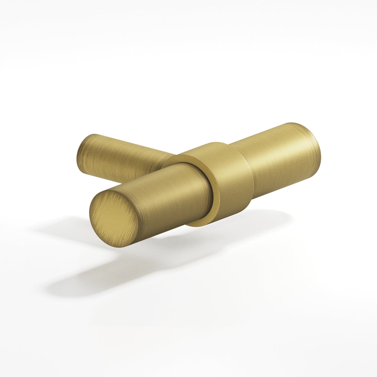 Colonial Bronze 1501 Collared T-Knob with Straight Post, 2 in - Matte Antique Satin Brass