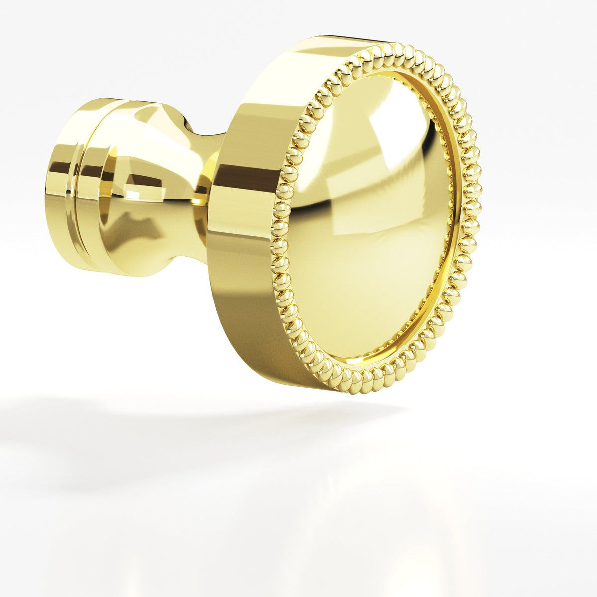 Colonial Bronze 175 Beaded Dome Knob, 1-1/4 in Diameter - Polished Brass