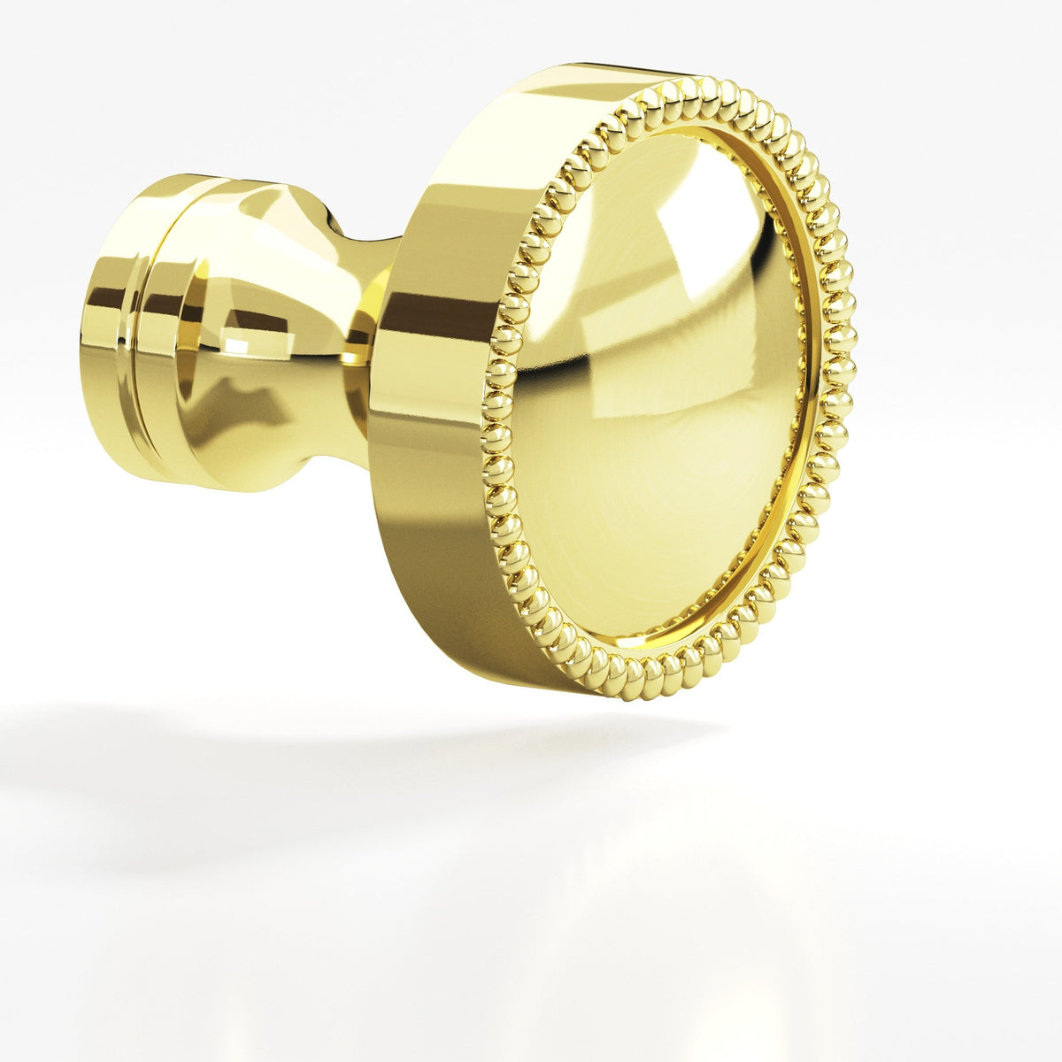 Colonial Bronze 175 Beaded Dome Knob, 1-1/4 in Diameter - Unlacquered Polished Brass