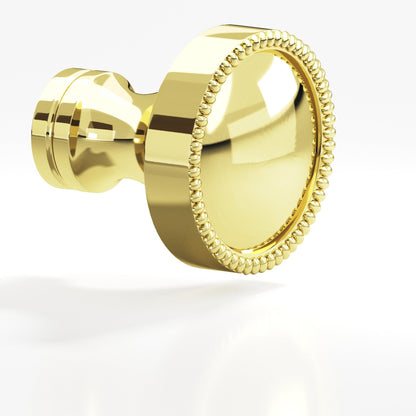 Colonial Bronze 175BB Beaded Dome Back-to-Back Shower Door Knob Kit, 1-1/4 in Diameter - Unlacquered Polished Brass