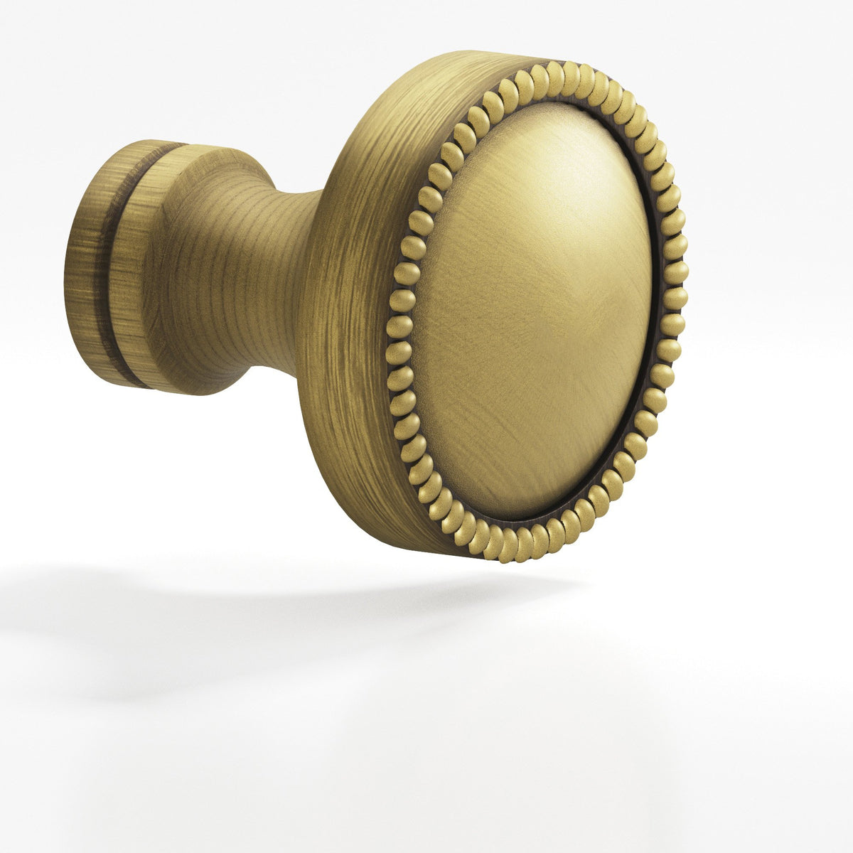 Colonial Bronze 175 Beaded Dome Knob, 1-1/4 in Diameter - Matte Antique Satin Brass