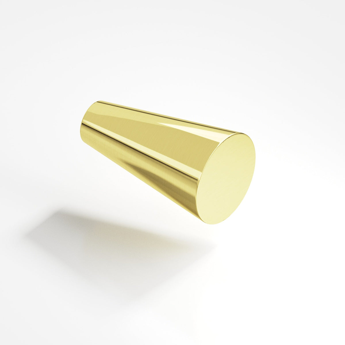 Colonial Bronze 194 Tapered Cone Knob, 9/16 in Diameter - Unlacquered Polished Brass