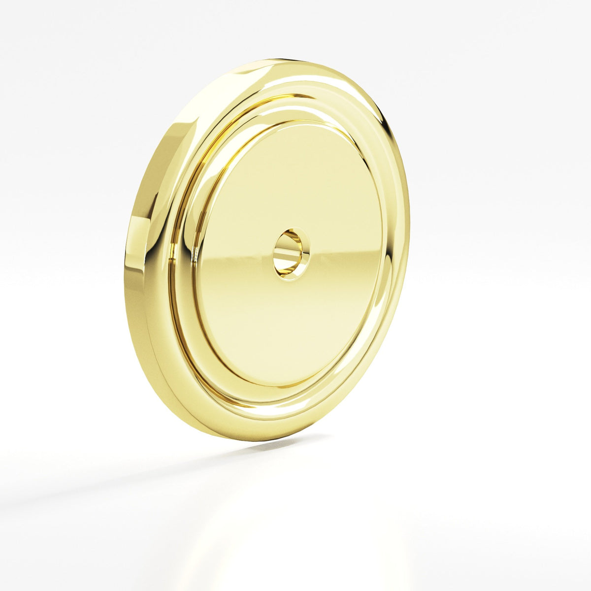 Colonial Bronze 202 Ribbed Round Backplate, 1-3/4 in Diameter, for 8-32 Screw - Polished Brass