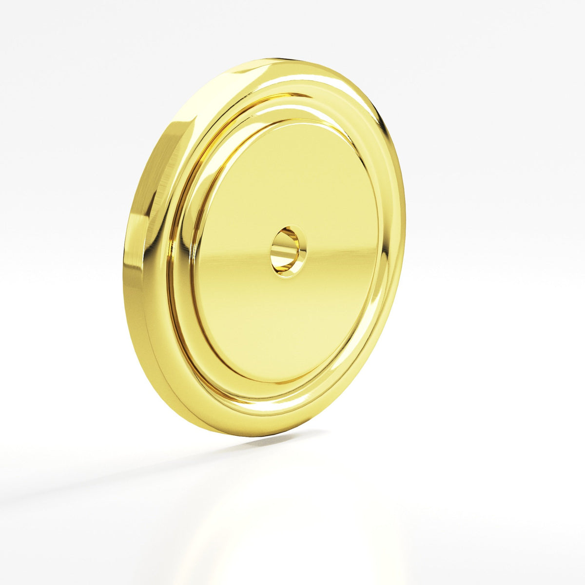 Colonial Bronze 9202 Ribbed Round Backplate, 1-3/4 in Diameter, for 1/4-20 Screw - French Gold
