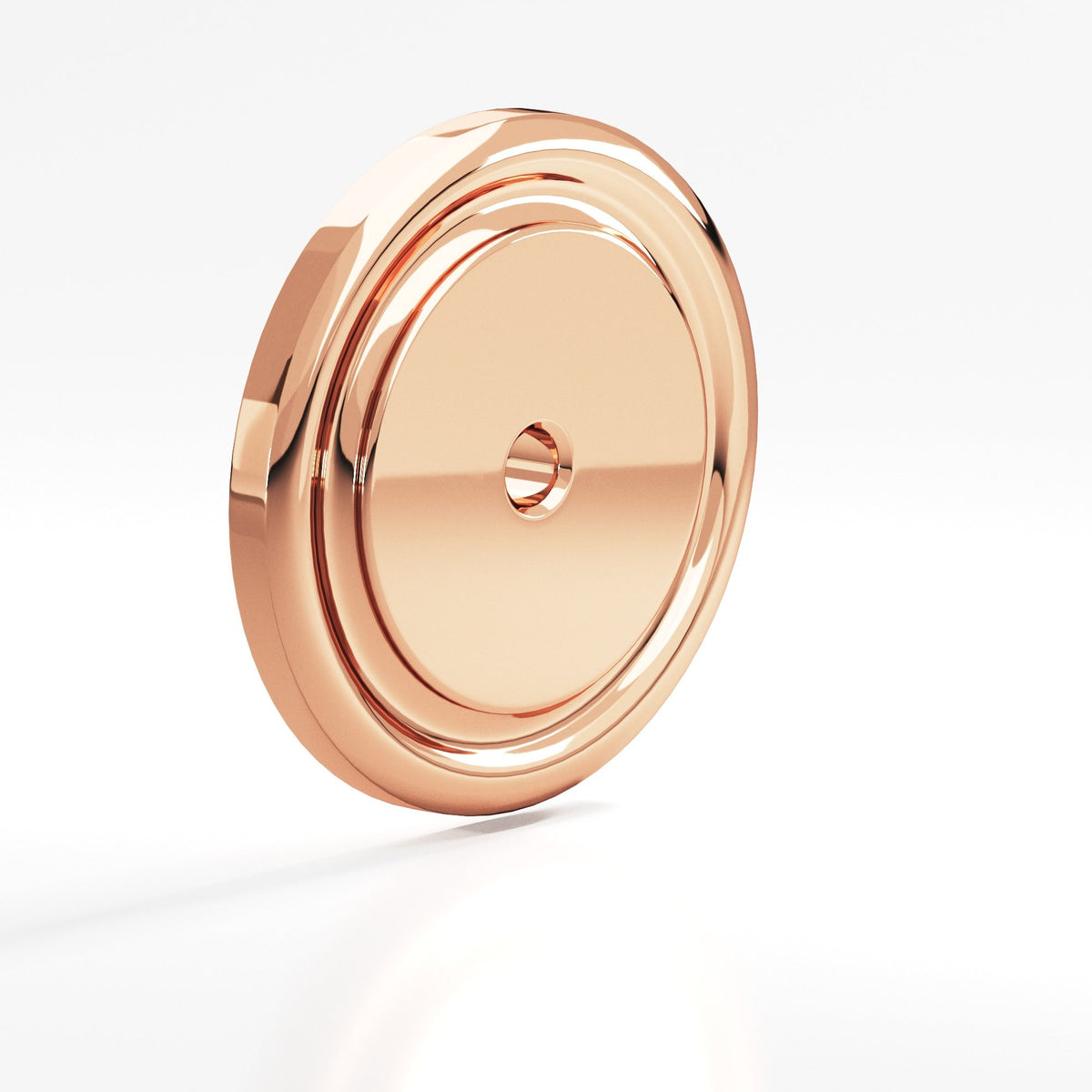 Colonial Bronze 9203 Ribbed Round Backplate, 1-1/2 in Diameter, for 1/4-20 Screw - Polished Copper
