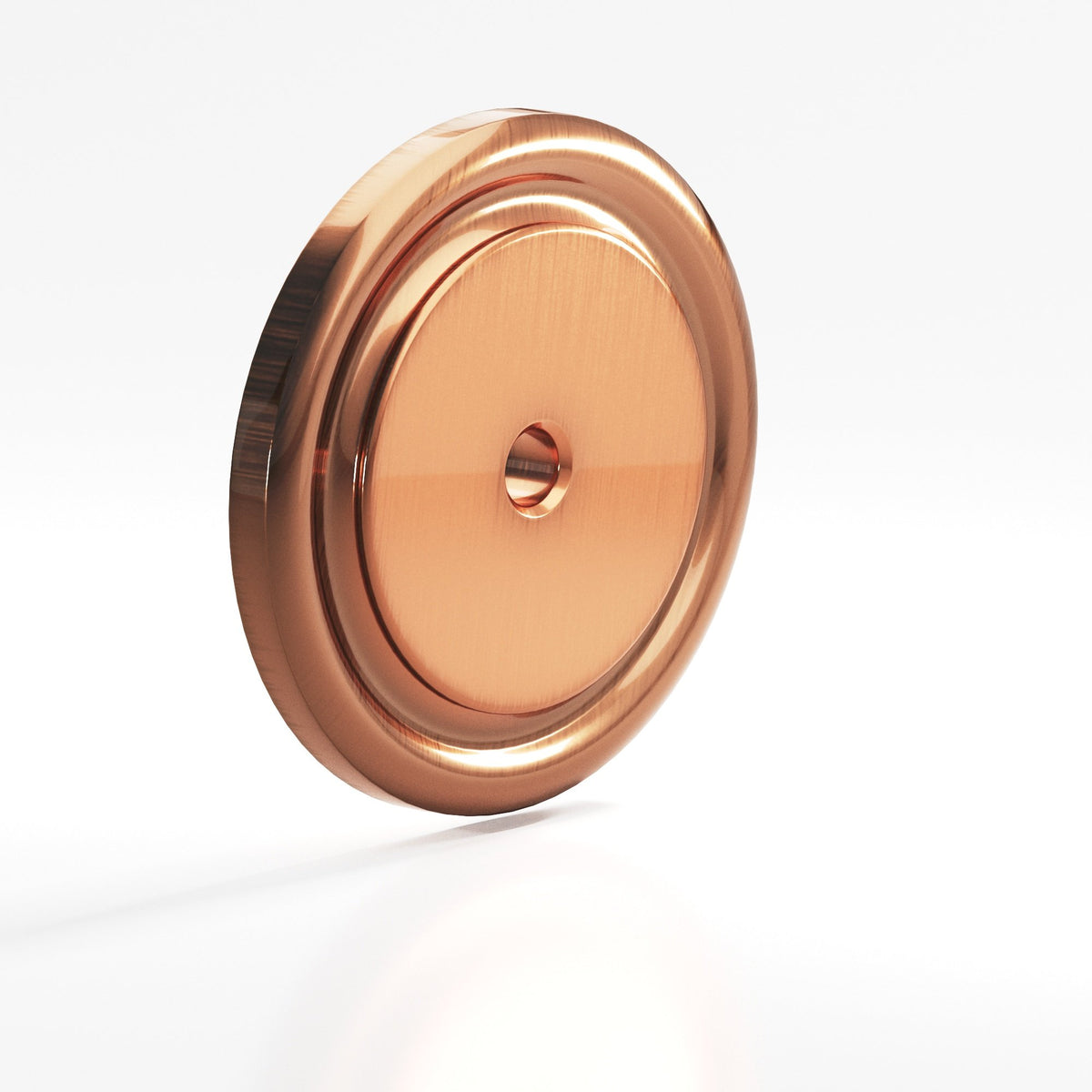 Colonial Bronze 9202 Ribbed Round Backplate, 1-3/4 in Diameter, for 1/4-20 Screw - Antique Copper