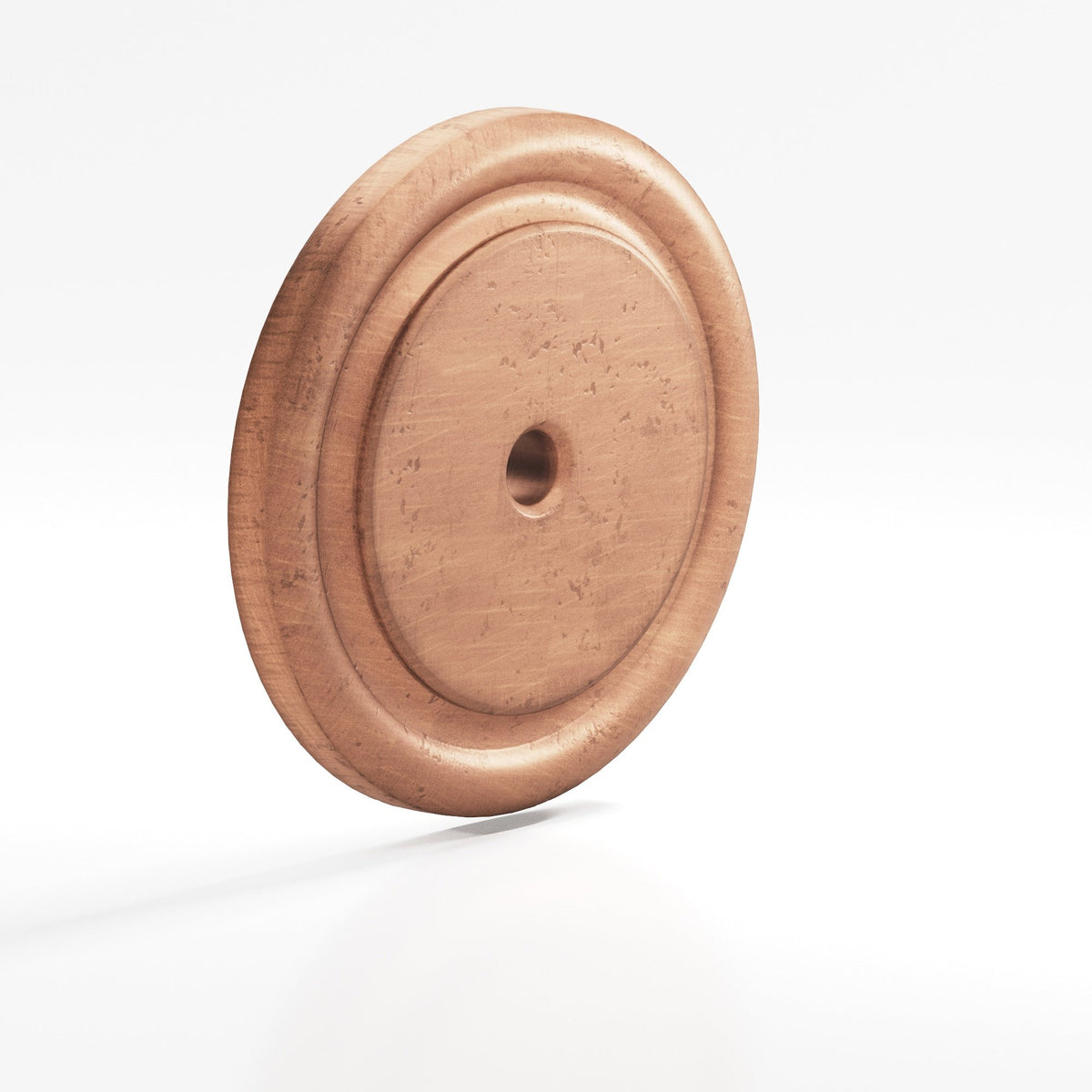 Colonial Bronze 9203 Ribbed Round Backplate, 1-1/2 in Diameter, for 1/4-20 Screw - Distressed Antique Copper