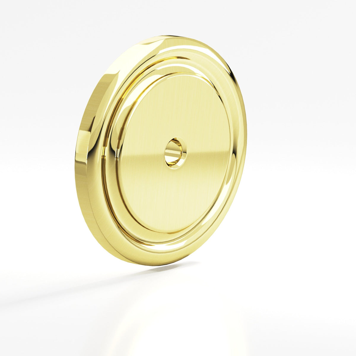 Colonial Bronze 203 Ribbed Round Backplate, 1-1/2 in Diameter, for 8-32 Screw - Unlacquered Polished Brass